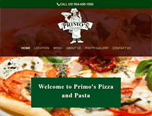 Tablet Screenshot of primospizzaandpasta.com